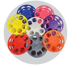 50ml Circular Tube Racks (Pack of 8, Multicolour)