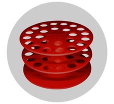 15ml Circular Tube Racks (Pack of 2, Red)