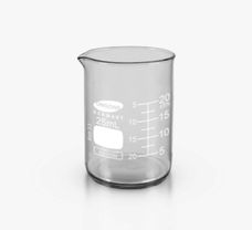 Beaker, Low form with spout 25 ML, Diameter 34 mm, Height 51 mm