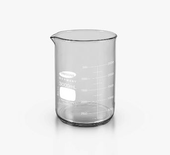 Beaker, Low form with spout 3000 ML, Diameter 152 mm, Height 210 mm