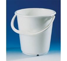 Bucket, PE-HD, w/o lid and spout, 5 length, height 240 mm with graduation and handle