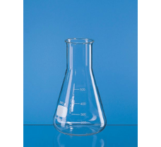 Erlenmeyer flask, wide neck, Boro 3.3, 100 ml, with beaded rim and graduation