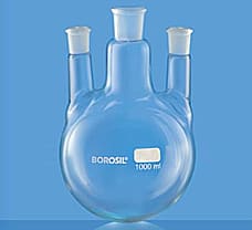 Flask, Round Bottom, Three Necks w/ Two Parallel Side Necks, 2000 ml-4384B30