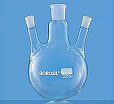 Flasks, Round Bottom, Three Necks, 250 ml-4383C21