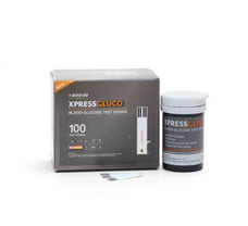 Glucose Test Strips (Box of 100 Strips), Xpress Glucometer Strips, Sugar Test