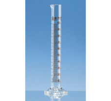 Graduated cylinder, tall form, SILBERBRAND ETERNA, B, Boro 3.3, 25 ml: 0.5 ml, with glass base