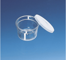Jar, PS, with snap-on lid, PE-LD, approx., 25 ml, conical shape