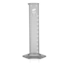 Measuring Cylinder with Hexagonal Base, Class 'A'  ,Capacity 2000 ml ,Graduation 20.0 ml ,Tolerance  10.00 ml