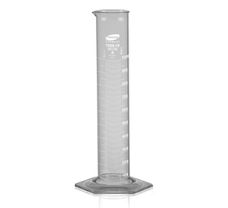 Measuring Cylinder with Hexagonal Base, Class 'A' with NABL Certificate ,Capacity 1000 ml ,Graduation 10.0 ml ,Tolerance  5.00 ml