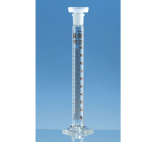 Mixing cylinder, SILBERBRAND ETERNA, B, 25 ml:0,5 ml, Boro 3.3, NS14/23, PP stopper