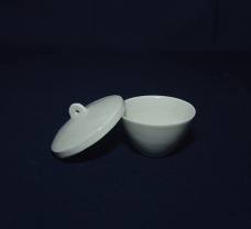Porcelain Crucible, Low (White) Form with Lid, 30 ml