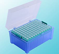 Racked Micro Tips 100-1000 uL, Sterile, Blue