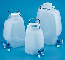 Rectangular Carboy with Stopcock, Material: PP Autoclavable, 5 L