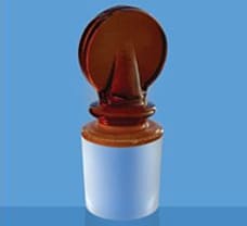 Stoppers, Interchangeable Ground Joint, Solid, Penny Head, Amber, 14/15-8400014