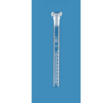 Test tube, 25 ml: 0.2 ml, Boro 3.3, 17 x 220 mm, graduated, with spout / PP stopper NS 14/23