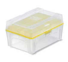 TipBox, empty, with yellow tip-tray for 200 ul tips