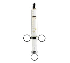 TRUTH Control Glass Syringes With 3 Finger Ring, Stainless Steel Piston & Rubber Ring Metal Luer Lock Tip (CL), 10 ML