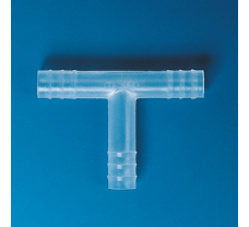 Tubing connector, PP, T-shape, for tubing, inner diameter 4-5 mm, total length 30 mm