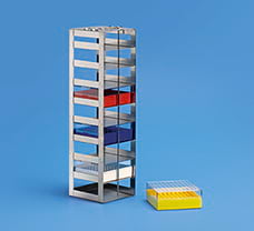 Vertical rack for Chest Freezers for 81 place Cryo Box 1.8 ml, wxdxh mm: 140x140x555