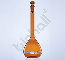 Volumetric Flask, Amber Coloured, USP Individual Certified, 100 ml
