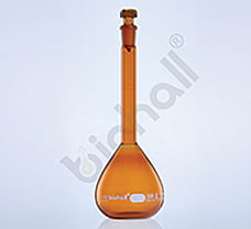 Volumetric Flask, Amber Coloured, Wide neck, 1000ml