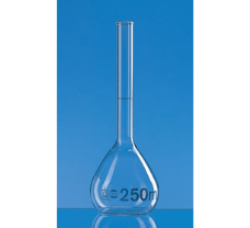 Volumetric flask, BLAUBRAND, A, DE-M, 200 ml, Boro 3.3, beaded rim