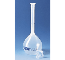 Volumetric flask, PP translucent, 500 ml, NS 19/26, PP stopper