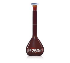 Volumetric flask, USP, BLAUBRAND, A, DE-M, 5 ml, Boro 3.3, NS 10/19, PP stopper, amber